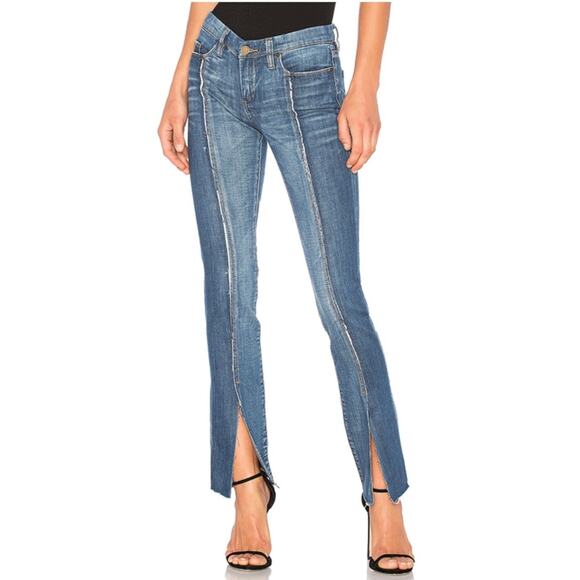 Blank NYC Split Hem Low Rise Denim Blue Jeans Womens Size 25 - Picture 1 of 5